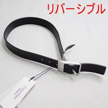 ★未使用 カルバンクラインジーンズ ファセットリバーシブル レザーベルト 75/胴周約73～83cm/ブラック/牛革/付属品有り&0702400107_画像6