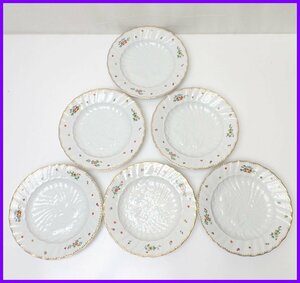 ★MEISSEN/マイセン スワンサービス 20cmプレート 6枚セット/陶磁器/保管箱付き/金彩/洋食器/皿&1938900093