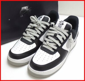 ★NIKE/ナイキ AIR FORCE 1 07 LV8 EMB スニーカー メンズ27.5cm/ホワイト×ブラック×グレー/レザー/CT2301-001/外箱付き&1942200023