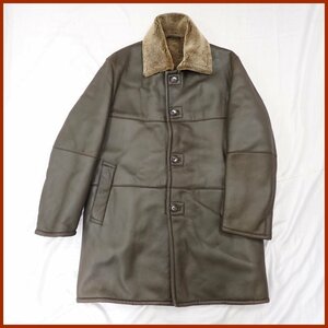 ★BURBERRY/バーバリー レザーコート M/メンズXL相当/ブラウン/羊革/ファー襟/アウター/上着&1880700019