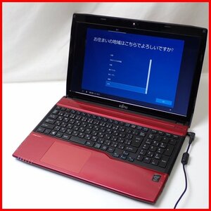 ★1円 富士通 LIFEBOOK AH53/M FMVA53MR/ルビーレッド/Win 10/i7-4702MQ 2.20GHz/メモリ6MB/HDD約750GB/15.6型ワイド&1817800006