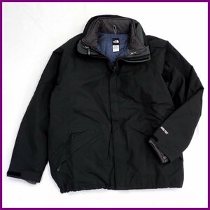 ★THE NORTH FACE/ザノースフェイス マウンテンパーカー メンズXL/ブラック×グレー/ナイロン100%/インナージャケット付き&1579400544