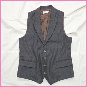 ★美品 Brunello Cucinelli/ブルネロクチネリ ジレ/ベスト 46/メンズS相当/チャコールグレー&1875900204