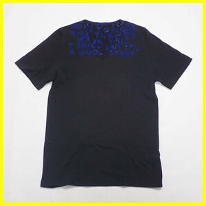 ★Maison Margiela/メゾンマルジェラ Vネック エイズTシャツ メンズS/ブラック/コットン100%/半袖&1940900020