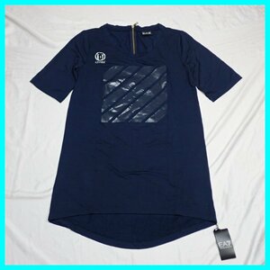 ★1円 未使用 EMPORIO ARMANI/エンポリオアルマーニ EA7 Vネック 半袖Tシャツ メンズS/ダークネイビー/バックファスナー&1287400196