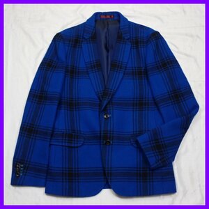 ★美品 Paul Smith/ポールスミス ジャケット メンズM/ブルー×ブラック/チェック柄/ウール100％/アウター&1937500002