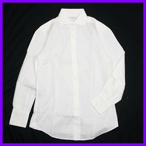 □未使用 ブルネロクチネリ フレンチカラー 長袖シャツ XS/メンズS相当/オフホワイト/コットン100%/スリムフィット&1746900036