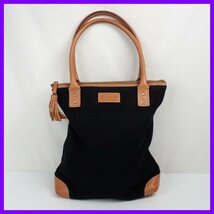 ★KATE SPADE/ケイトスペード トートバッグ ブラック/キャンバス×レザー/肩掛けOK&1941000002_画像1