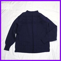 ★未使用 GUERNSEY WOOLLENS/ガンジーウーレンズ モックネックニット/セーター メンズL/ダークネイビー/ウール100%&1906800163_画像1