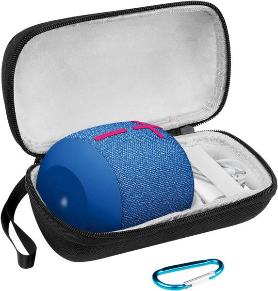 Geekria ハードシェル スピーカー ケース カバー Ultimate Ears wonderboom 3、2 Bluetooth スピーカーフック ストラップ付き (ブラック)