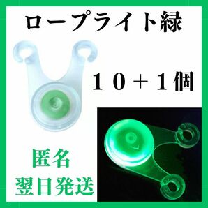 LED ロープライト 緑色 10個+1 ライト イルミネーション テント タープ ガイロープ 子連れキャンプ 引っ掛かり防止 キャンプの画像1