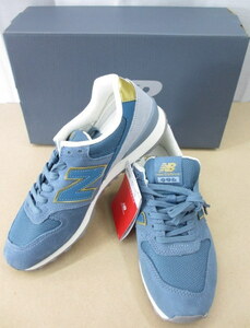 ☆展示品 NEW BALANCE ニューバランス 996 スニーカー WR996FLP 日本サイズ:23.5cm ブルー×ゴールド (A120401)