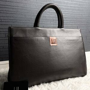 A4収納/希少品 ●ダンヒル dunhill メンズ ビジネス ブリーフケース ●周りと被らない 希少デザイン レザー 本革 通勤 鞄 書類 ブラウン