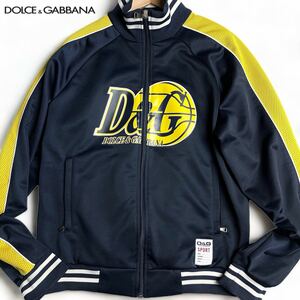 美品/超希少品 ●ドルチェ&ガッバーナ DOLCE&GABBANA D&G ドルガバ ●バスケ ジャージ ブルゾン デカロゴ ネイビー L スポーツにも