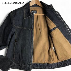 超希少XL!! 極美品 ●ドルチェ&ガッバーナ DOLCE&GABBANA D&G ドルガバ デニムジャケット ジージャン ブルゾン ライダース ジップ