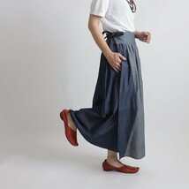 X'mas１０００円からスタート　巻き巻く愉快なパッチワーク巻きスカート　ポケット付　甘織デニム シャンブレー フリーサイズY99U_画像6