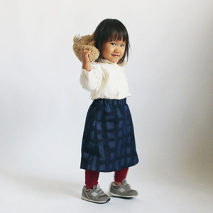 最終１００円からスタート 80から100 ｃｍ　1～2歳ぐらい　手捺染　型染め スカート ゴム KIDキッズ 子供服 BABY ベビー服Y99L