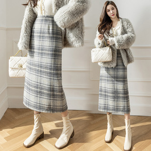  новый продукт новое поступление осень-зима длинная юбка в клетку casual простой симпатичный офис casual . выбор цвета возможно 