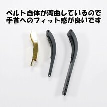 ロレックスにおすすめ！ バックル付きラバーベルト ブラック/イエローゴールド 幅20mm オメガにも対応 _画像4