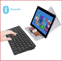 Bluetoothキーボード　ワイヤレスキーボード　黒　薄型 Windows モバイルデバイスに簡単に接続でき、最大10メートルの操作距離_画像5