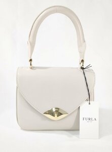 【極美品】 FURLA フルラ 2WAY ハンド バッグ ショルダー レザー レディース 白 ホワイト タグ付き 保存袋あり