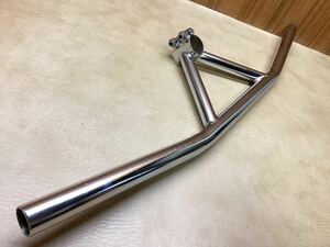 OLD MTB【 bullmoose bar / stem 】 クロモリ製 ブルムースバー メッキ 28.6mm OS 625mm 中古品 検) Vintage DH XC 