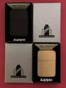 ZIPPO/ ジッポー/ 1941レプリカ オイルライター ブラス. ブラッククラックル 2個 美品