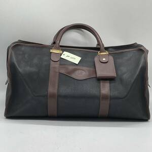 ⑫BN2357● dunhill レザーコンビボストンバッグ ダンヒル メンズ 茶　焦茶 本革 トラベル 本皮 かばん 出張 カバン 旅行 鞄