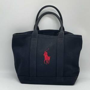 ⑥BN2345●RALPH LAUREN ラルフローレン トートバッグ ハンドバッグ キャンバス ブラック