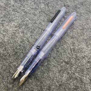 PE1322□2本セット PILOT パイロット 万年筆 ペン先 F クリア スケルトン 筆記未確認 レトロ オールド