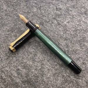 PE1397□PELIKAN ペリカン 万年筆 ♯500 旧スーベーレーン M400 ペン先14C 585 F グリーンストライプ 緑縞 筆記未確認