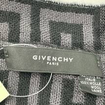 ☆【KO1312 】 ジバンシー GIVENCHY 総柄 4Gロゴ マフラー ストール ウール フリンジ ブラック グレー 系_画像3