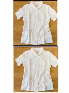 送料無料　未使用品】soinscreer ソワンクレエ 看護服 介護服 ナース服　M 半袖 ホワイト ２枚セット