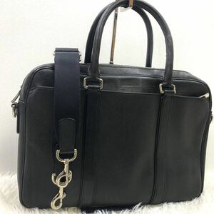 1円 【超人気】 COACH コーチ F71250 ビジネスバッグ ブリーフケース レザー メンズ A4収納 2way ショルダー ブラック 通勤 仕事鞄 黒