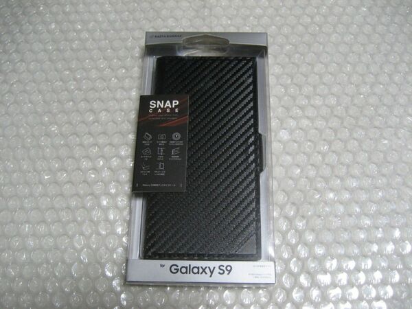 ラスタバナナ Galaxy S9用 手帳型ケース カーボン調 4003GS9 ブラック