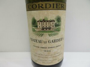 シャトー ル カルデラ 1964 コーディエ CHATEAU LE CARDERA CORDEIR 750ml 12度未満 ワイン 未開栓 古酒 漏れ跡,匂い漏れ有り/B34149