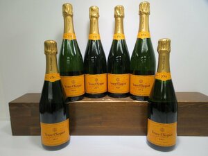 新品6本セット ヴーヴクリコ ポンサルダン イエローラベル Veuve Clicquot Ponsardin BRUT CHAMPAGNE 750ml 12% シャンパン/12-15-4