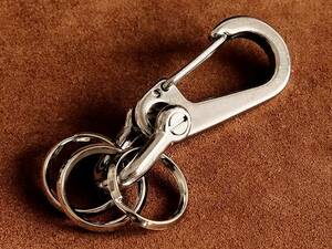  clip kalabina key holder ring 3 piece (M size ) silver double ring key ring belt loop na ska n key hook two -ply can 