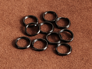 10個セット 鉄製 ブラック 二重リング（直径10mm）黒色 小さい ダブルリング カスタムパーツ キーホルダー キーリング 二重カン 材料 