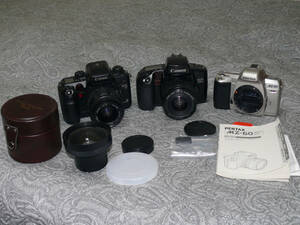 ◆ 作動品、3台まとめて ◆ キヤノン Canon EOS と ペンタックス Pentax