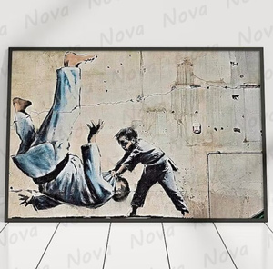  C3000 Banksy バンクシー キャンバスアートポスター ストリートアート ポップアート 50×70cm イラスト インテリア 雑貨 海外製 枠なし C