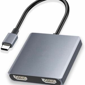 USB C HDMI 変換アダプター Aibilangose デュアル HDMI Type-C マルチディスプレイアダプタ 3画面 拡張/複製 4K映像出力