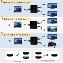 HDMI 分配器 1入力 2出力 同時出力 HDMI スプリッター ハブ 2画面 hdmi 増設 オーディオ同期 4K 3D 1080p 複数出力 ミラーモード_画像5