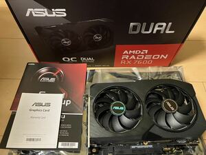 ASUS DUAL-RX7600-O8G-V2 (Radeon RX 7600 8GB) グラフィックボード ほぼ未使用品 美品