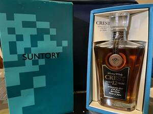 SUNTORY CREST クレスト12年デキャンター 箱付き 古酒 WHISKY SCD01 700ml 43%【未開栓】インテリア コレクション