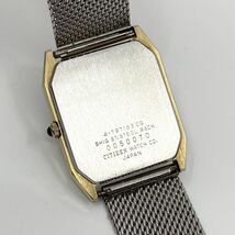 CITIZEN EXCEED 腕時計 オクタゴン バーインデックス クォーツ quartz 3針 ブラックフェイス シルバー 黒 銀 シチズン エクシード D77_画像8