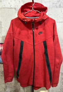 ナイキ テックフリース フルジップ パーカー S メンズ レッド NIKE TECH FLEECE