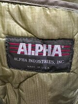 90'S ALPHA USA製 M-65用 キルティング ライナー XL セージグリーン アルファ 米国製_画像2