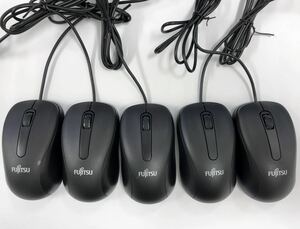 FUJITSU 富士通 USB 光学式マウス M520 中古 5個セット