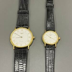 1スタ【動作未確認】LONGINES ロンジン アンティーク ウォッチ wacth black ブラック ゴールド gold スタイリッシュ 腕時計 小物 革 中古 